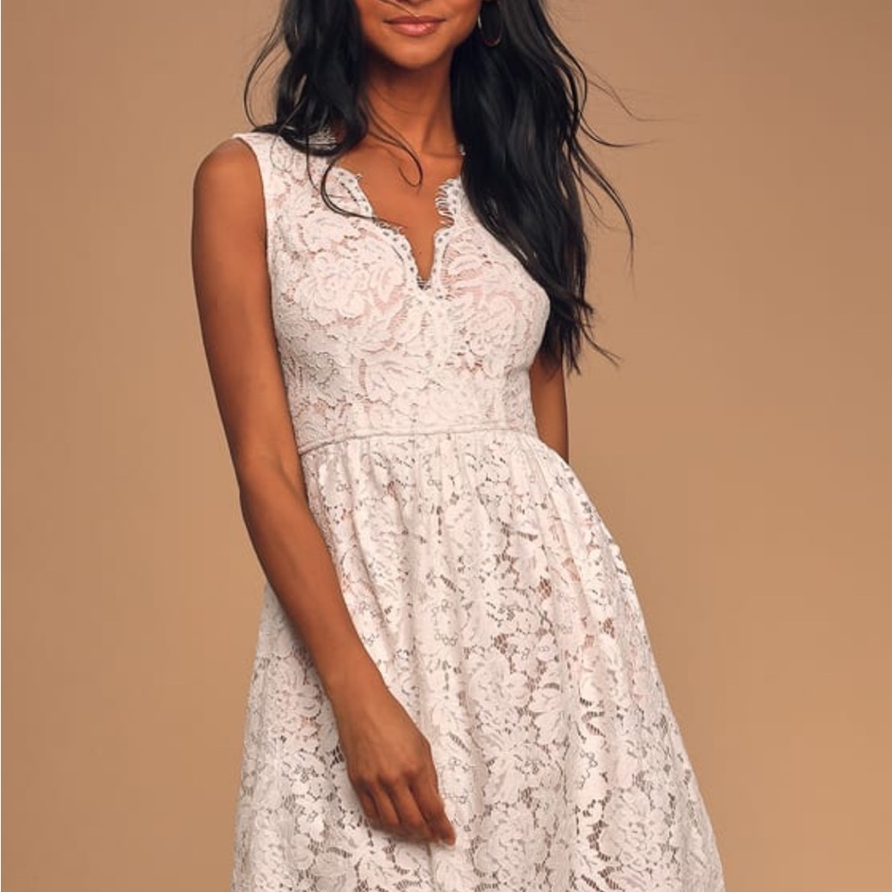 Lulu's White Lace Wedding Dress